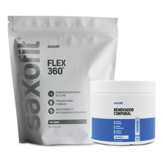 Combo Colageno Neutro + Magnesio En Polvo Saxofit Sin Sabor