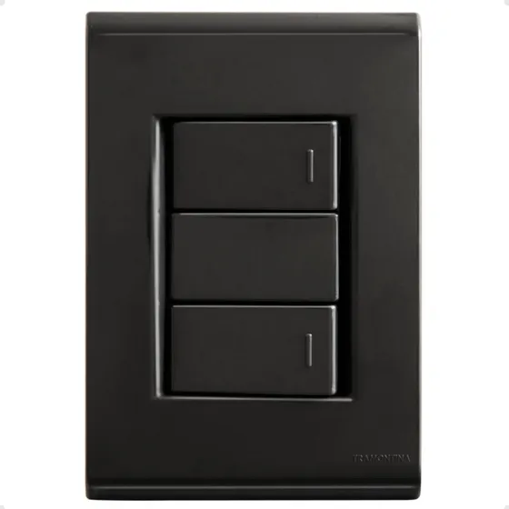 Conjunto Interruptor Duplo Duas Teclas Grafite Tramontina