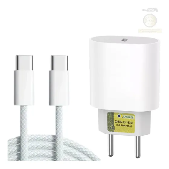 Carregador Com Cabo Usb-c Para iPhone 15 25w Turbo