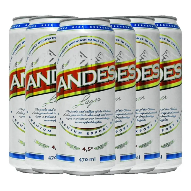 Pack 6 Cervezas Andes Lager Lata 470 Ml