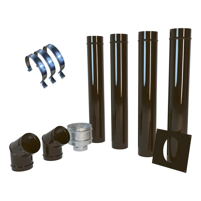 Kit Instalacion Salamandra Pared 6 Pulgadas Enlozado