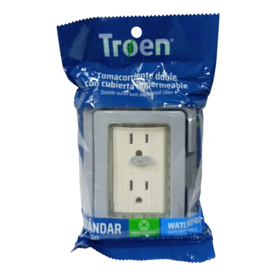 Toma Corriente Doble Exterior Intemperie Protector Plástico