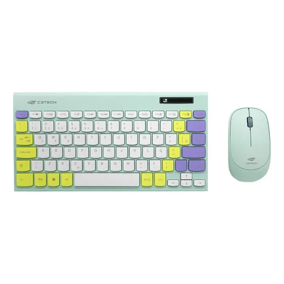 Kit Teclado + Mouse Sem Fio K-w71gn Verde Tkl C3tech