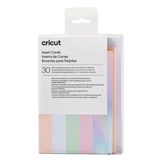 Cricut | Tarjetas Insertables Color Princesa | R40 | 30 Unid Color Coral Claro