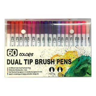 60 Cores, Caneta Marcadora De Pintura, Ponta Dupla D 60 Cores, Caneta Marcadora De Pintura, Ponta Dupla D