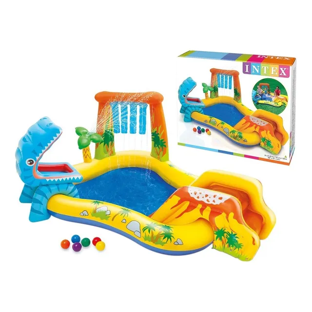 Piscina Inflable Centro Juegos Dinosaurio Intex 57444np Color Multicolor