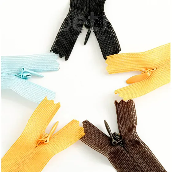 Cierre Invisible Fijo 50 Cm Paquete X 5 Uni. Varios Colores