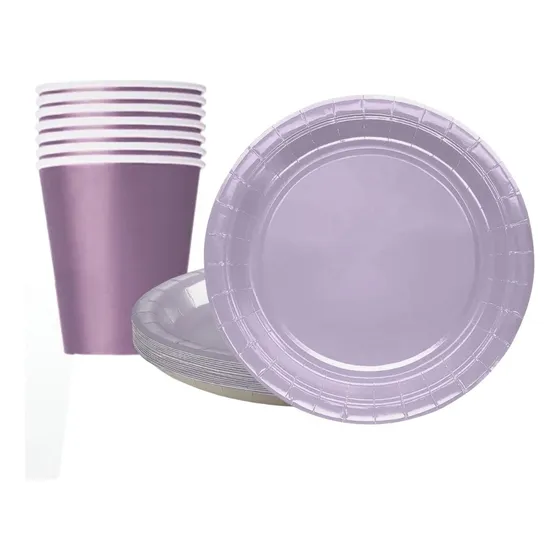 10 Vasos Y 10 Platos Desechables Pack Decoración Cumpleaños