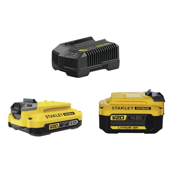 Kit 2 Baterías 2ah/4ah+ Cargador 4ah 20v Stanley Scb224ck-b2