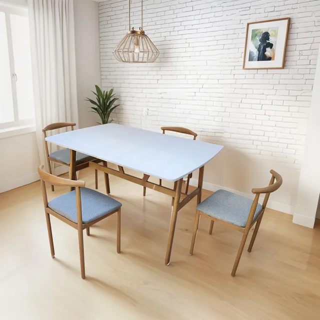 Antecomedor 4 Sillas Rectangular Moderno De Madera