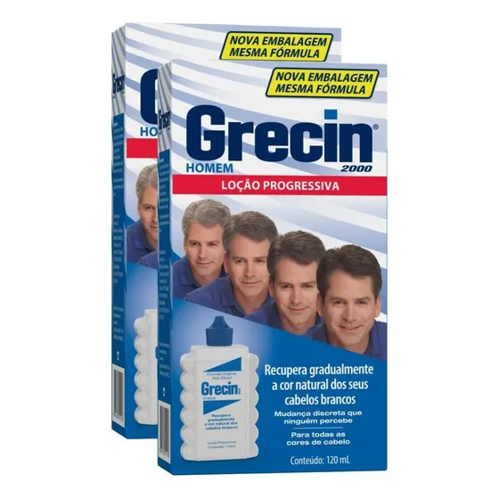 Kit 2 Loção Progressiva Grecin 2000 Homem 120 Ml