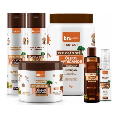 Kit Explosão De Óleos Africanos + Óleo Umectação + Reparador
