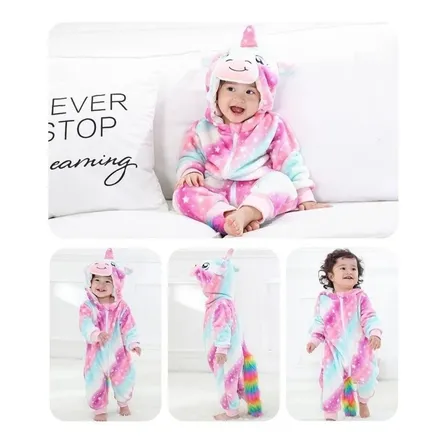 Pijama Y Disfraz Enterito Polar  Bebés Unicornio