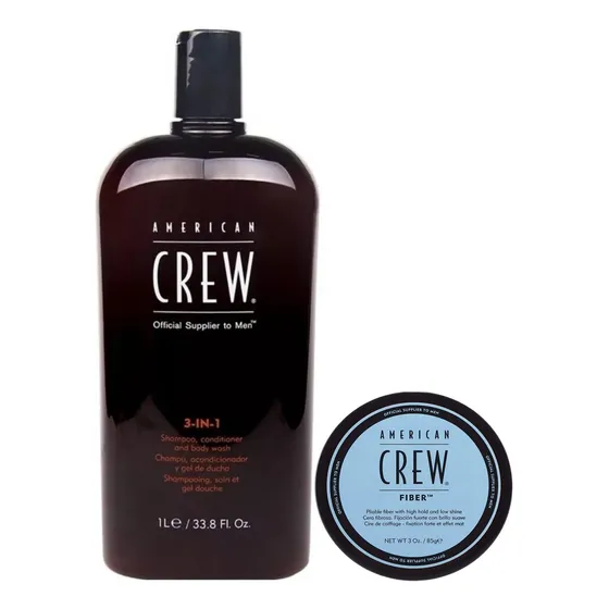3 En 1 Shampoo 1lt. + Cera Fiber 85g American Crew