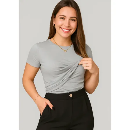Blusa Amamentação Cores Premium Camiseta Gestante Amamentar