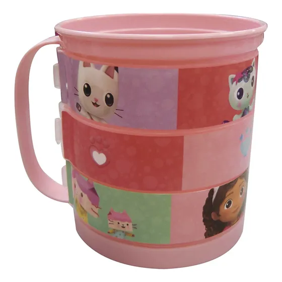 Taza Plástica Puzzle 360ml Plasutil La Casa Muñecas De Gabby