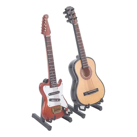 Modelo Guitarra Miniatura 1 6 Casa Muñeca Madera Instrumento