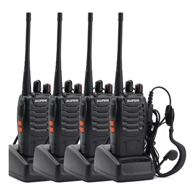 Kit X 4 Handies Baofeng Unibanda BF-888S 16ch Uhf Negro