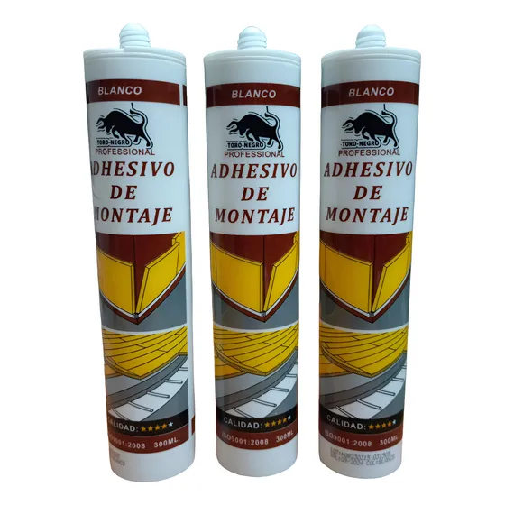 Pak 3 Silicona Adhesivo De Montaje Blanco Tubo 300ml