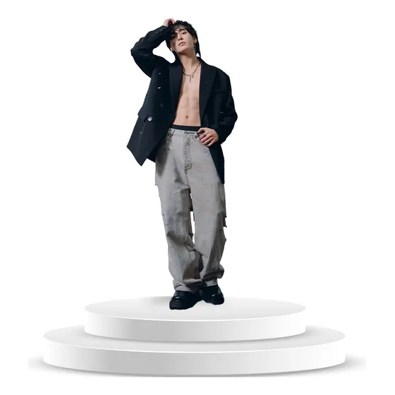 Figura De Coroplast Jungkook Bts Sin Camisa A Tamaño Real