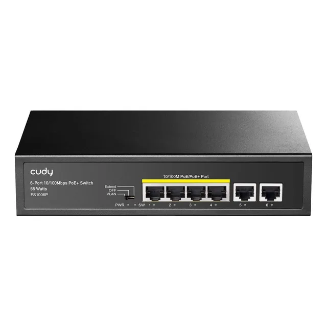 Conmutador Poe De 6 Puertos Cudy Fs1006p De 60 W, 4 Puertos
