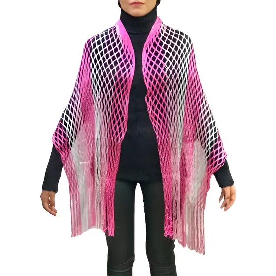 Chalina Importada Pashmina Tejido Brillante Malla Flecos