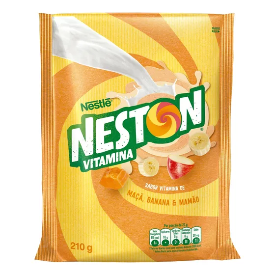 Pó para Preparo de Bebida Vitamina de Maçã, Banana & Mamão Neston Pacote 210g