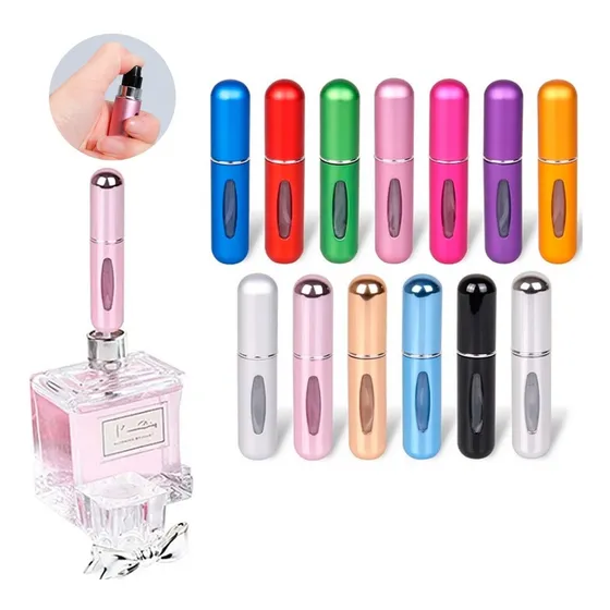 10 Mini Frasco Porta Perfume Recarregável Spray Bolsa Viagem Portátil 5ml Vaporizador Atomizador Mini Refil Borrifador Atacado