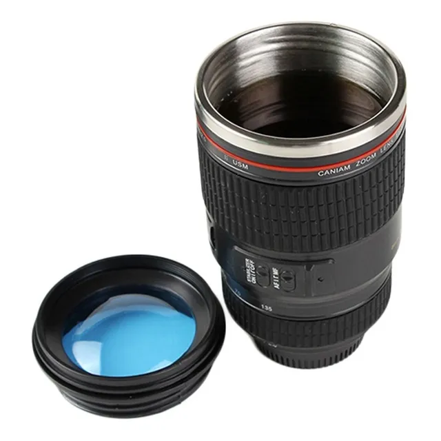Vaso Mug Termo Taza Lente De Camara Canon 28-135mm