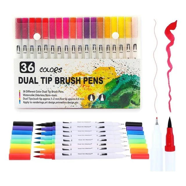Plumones Dual Brush Pens Doble Punta 36 Colores Vibrantes
