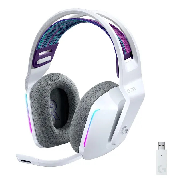 Audífonos gamer inalámbricos Logitech G Series G733 blanco con luz rgb LED