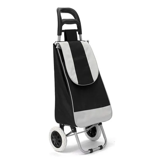 Carrito Para Mandado Plegable Bolso Compras Ruedas Color Negro