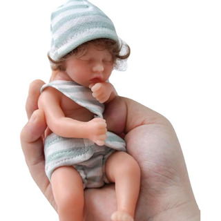 Mini Reborn Niña Muñeca Cuerpo Completo Silicona Pelo Rizado Mini Reborn Niña Muñeca Cuerpo Completo Silicona Pelo Rizado