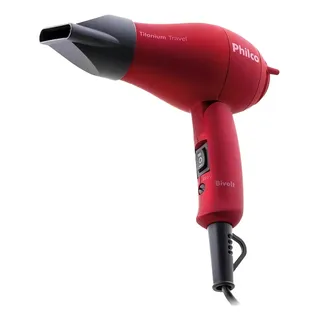 Philco Secador De Cabelos Philco Titanium Travel Vermelho 1000w Bi