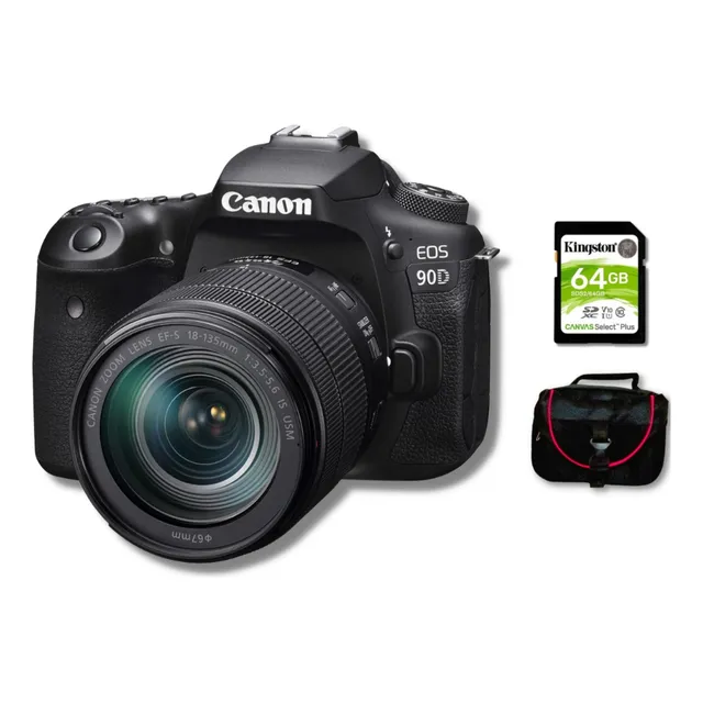 Cámara Canon Eos 90d Dslr + Lente Ef-s18-135 + Kit Básico
