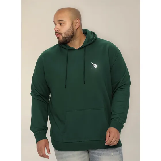 Casaco Moletom Plus Size Blusa Frio Canguru Peluciado Capuz
