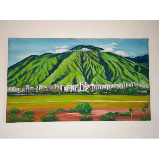 Cuadro Avila Óleo Lienzo 83x49cm Impresionista Arte Caracas