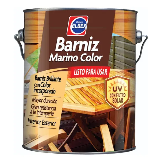 Barniz Marino Elbex Color 1lt Acabado Brillante Color Natural