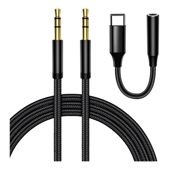 Cable Audio Auxiliar Plug 3.5 Mm Gitifo® Cable Adaptador Type C A Plug 3.5mm- Compatible Con iPhone, iPad, Celulares, Tabletas Y Estéreos De Automóvi