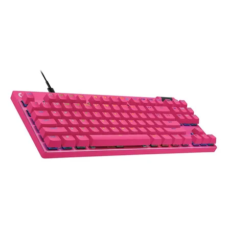 Teclado Logitech Gamer Pro X Tkl Rapid Magenta - 920-013133