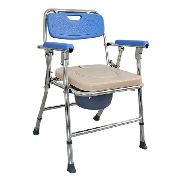 Silla Inodoro Portátil De Aluminio Con Asiento Acolchado