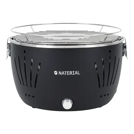 Churrasqueira Móvel Naterial Table Grill Aço Inoxidável 35x23cm Preto