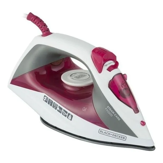 Ferro Passar Vapor Blackdecker Fx2200 Antiaderente1200w Cor Branco/rosa 127v