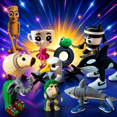 Brainrot Italiano Meme Viral Boneco Brinquedo Articulado Tung Tung Sahur