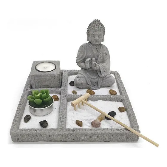 Jardín Zen Con Arena Y Vela