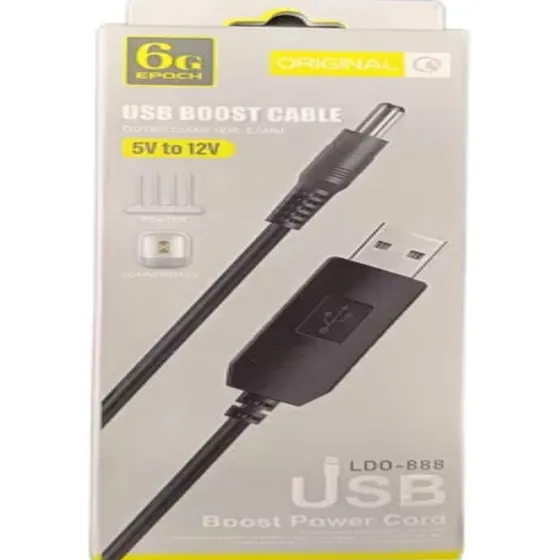 Cable Boost Convertidor Power De Usb 5v A Dc 9v/12v Router 