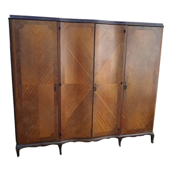 Placard Ropero Antiguo 4 Puertas 200x180x60 Marrón Oscuro