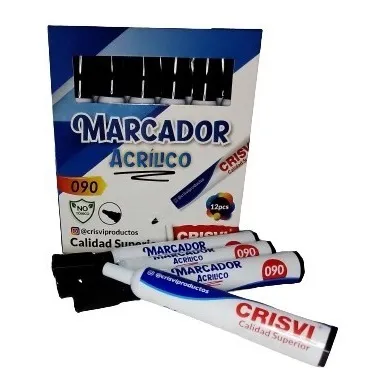 Marcador Para Pizarra Acrilica Color Negro (caja De 12)