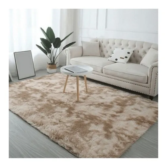 Tapete Sala Quarto Luxo 2,0x2,5 Antiderrapante Peludo Bege Costa Oro