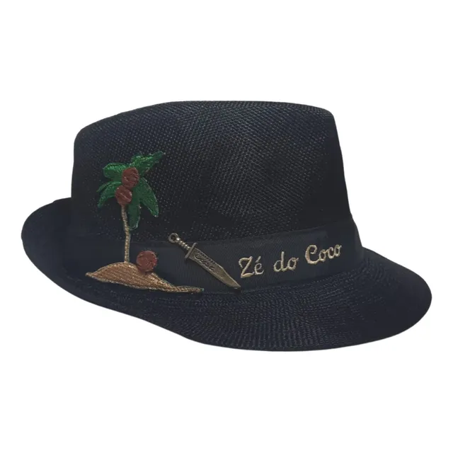 Chapeu Preto Baiano Ze Do Coco Decorado Fita Coqueiro Umband